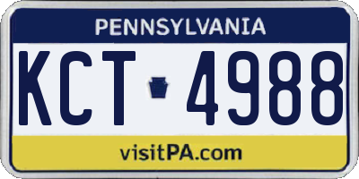 PA license plate KCT4988