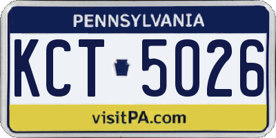 PA license plate KCT5026
