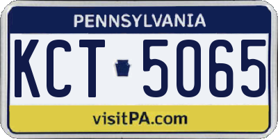 PA license plate KCT5065
