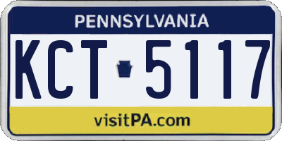 PA license plate KCT5117