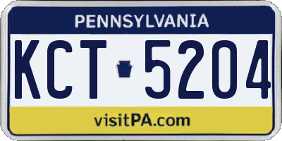 PA license plate KCT5204