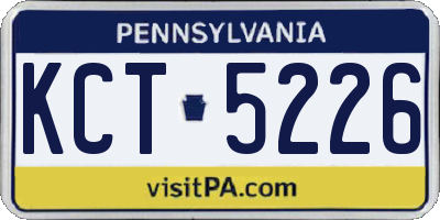 PA license plate KCT5226