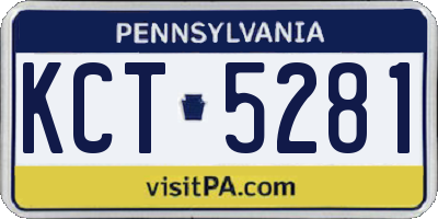 PA license plate KCT5281