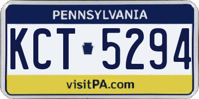 PA license plate KCT5294