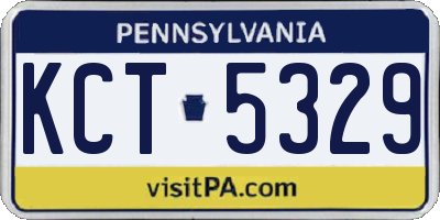 PA license plate KCT5329