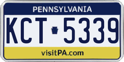 PA license plate KCT5339