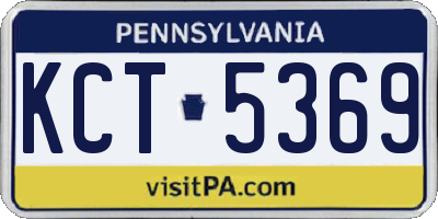 PA license plate KCT5369