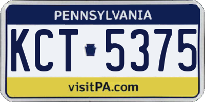 PA license plate KCT5375