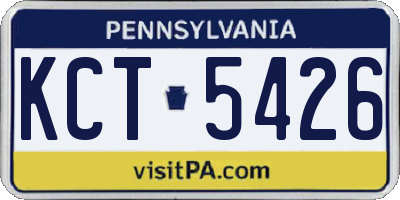 PA license plate KCT5426
