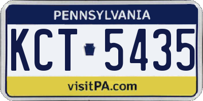 PA license plate KCT5435