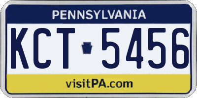 PA license plate KCT5456