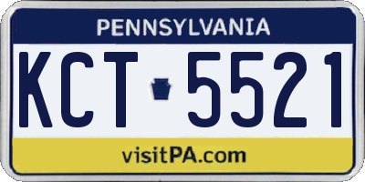 PA license plate KCT5521