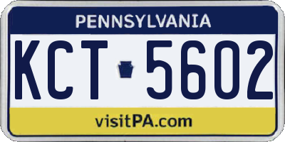 PA license plate KCT5602