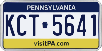 PA license plate KCT5641
