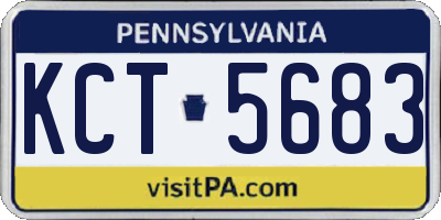 PA license plate KCT5683