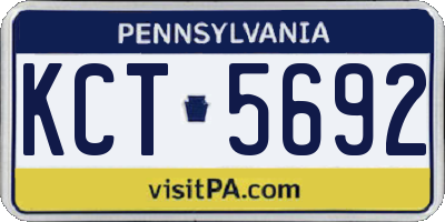 PA license plate KCT5692
