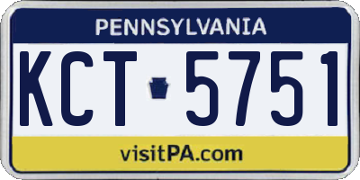 PA license plate KCT5751