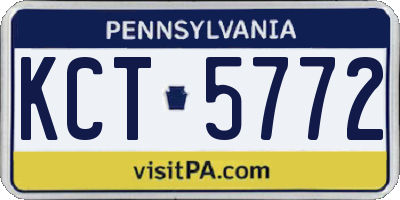PA license plate KCT5772