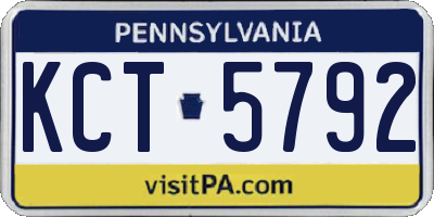 PA license plate KCT5792