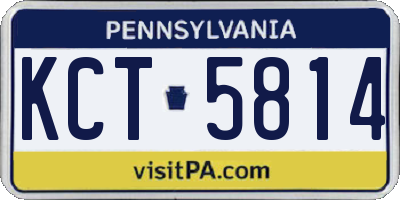PA license plate KCT5814