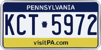 PA license plate KCT5972