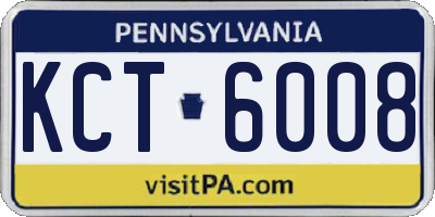 PA license plate KCT6008