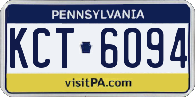PA license plate KCT6094