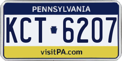 PA license plate KCT6207