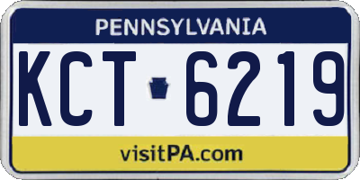 PA license plate KCT6219