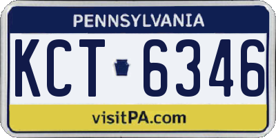 PA license plate KCT6346