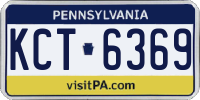 PA license plate KCT6369