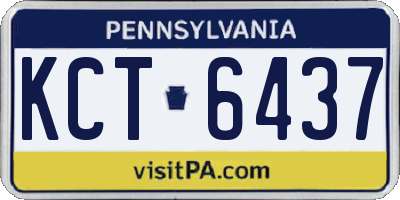 PA license plate KCT6437