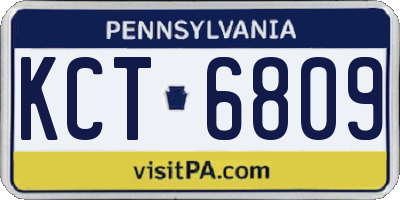 PA license plate KCT6809