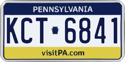 PA license plate KCT6841