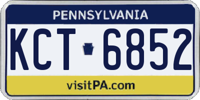 PA license plate KCT6852