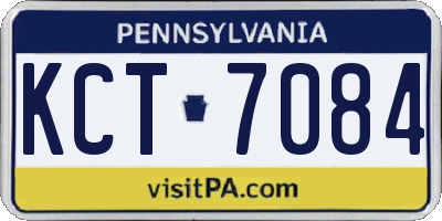 PA license plate KCT7084