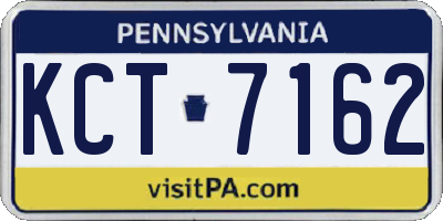PA license plate KCT7162
