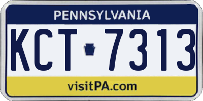 PA license plate KCT7313
