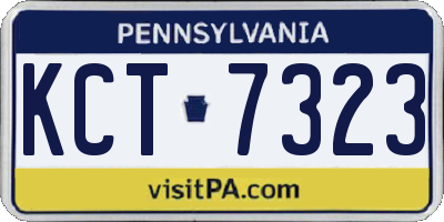 PA license plate KCT7323