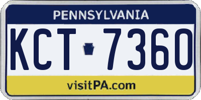 PA license plate KCT7360