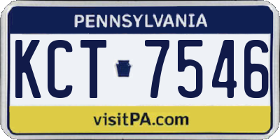 PA license plate KCT7546