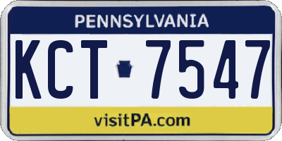 PA license plate KCT7547