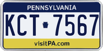 PA license plate KCT7567
