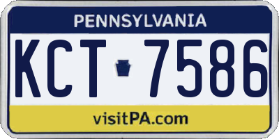 PA license plate KCT7586