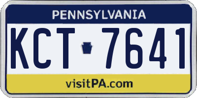 PA license plate KCT7641