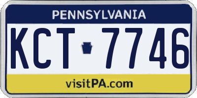 PA license plate KCT7746