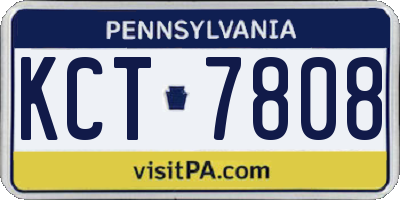 PA license plate KCT7808