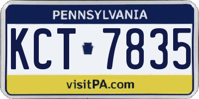 PA license plate KCT7835