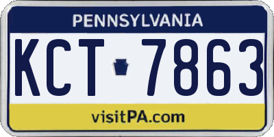 PA license plate KCT7863