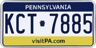 PA license plate KCT7885